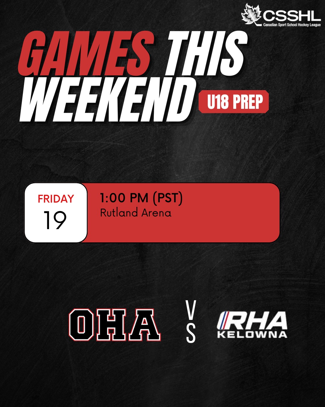 Last CSSHL game before the holidays! 🏒